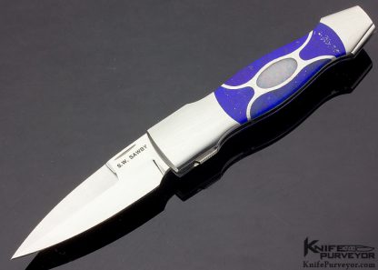 Scott Sawby Custom Knife Lapis & Opal 5 Piece Self Lock Dagger 11916