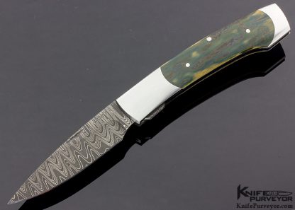 Scott Sawby Custom Knife Mammoth & Mike Norris Stainless Damascus Swift Self Lock