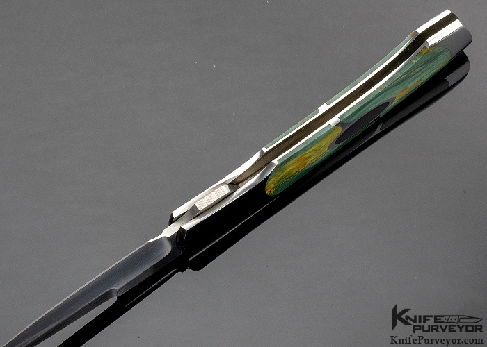 Scott Sawby Custom Knife Kittiwake Selflock with Black Edwards Jade and Willow Creek Jasper - Image 5