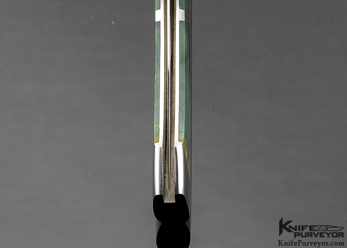 Scott Sawby Custom Knife Kittiwake Selflock with Black Edwards Jade and Willow Creek Jasper 15179
