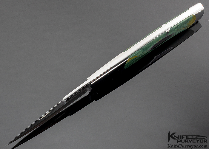 Scott Sawby Custom Knife Kittiwake Selflock with Black Edwards Jade and Willow Creek Jasper - Image 4