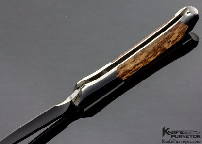 Scott Sawby Custom Knife Sequoia Burl Wood "Nighthawk" Button Lock - Image 5