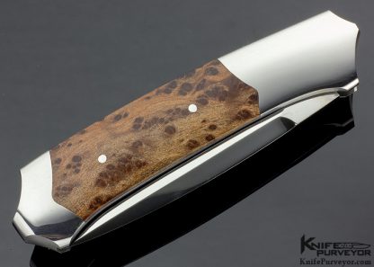 Scott Sawby Custom Knife Sequoia Burl Wood "Nighthawk" Button Lock - Image 3