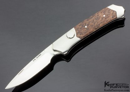 Scott Sawby Custom Knife Sequoia Burl Wood "Nighthawk" Button Lock