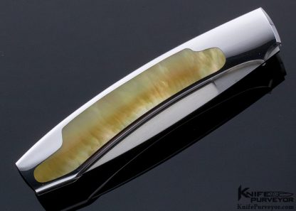 Scott Sawby Custom Knife Gold Lip Pearl Interframe Selflock - Image 3