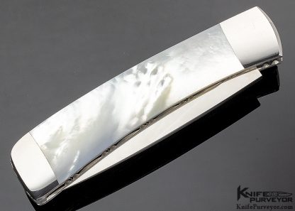 Scott Sawby Custom Knife Mother of Pearl Swift Button Lock - Image 3