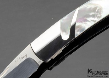 Scott Sawby Custom Knife Mother of Pearl Skimmer Self Lock - Image 2
