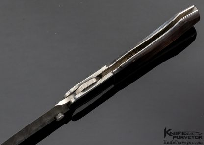 Scott Sawby Custom Knife Black Lip Pearl & Damascus Combat Utility Self Lock - Image 5
