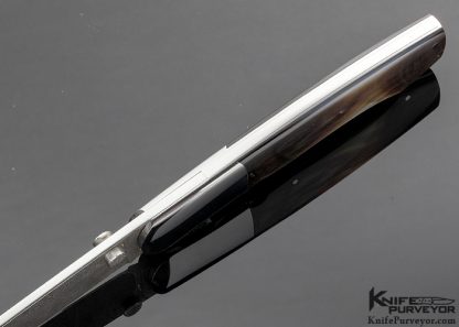 Scott Sawby Custom Knife Black Lip Pearl & Damascus Combat Utility Self Lock - Image 4