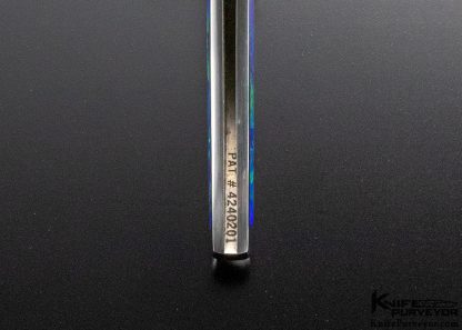 Scott Sawby Custom Knife "Merlin" Button Lock with Azurite and Malachite - Image 8