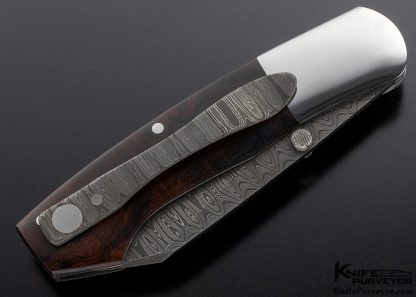 Scott Sawby Custom Knife Combat Utility Ironwood Ladder Damascus - Image 3