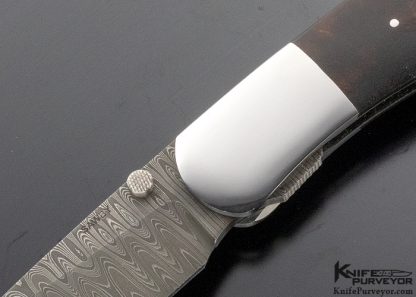 Scott Sawby Custom Knife Combat Utility Ironwood Ladder Damascus - Image 2
