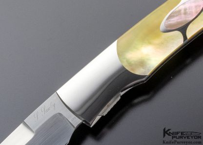 Scott Sawby Custom Knife Goldlip and Blacklip Pearl Kittiwake Selflock - Image 2