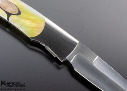 Scott Sawby Custom Knife Goldlip and Blacklip Pearl Kittiwake Selflock - Image 4