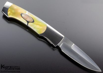 Scott Sawby Custom Knife Goldlip and Blacklip Pearl Kittiwake Selflock - Image 3