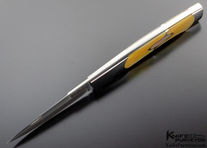 Scott Sawby Custom Knife Goldlip and Blacklip Pearl Kittiwake Selflock - Image 6
