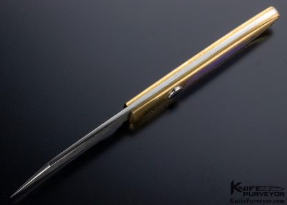 Scott Sawby Custom Knife Lavender Jade & Mokume with Chad Nichols Raindrop Damascus Button lock - Image 6
