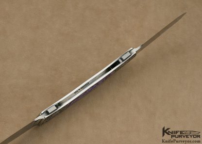 Scott Sawby Custom Knife Pat Holder Engraved Double Blade Charoite Interframe Self Lock Folder - Image 5