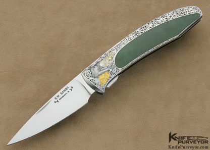 Scott Sawby Custom Knife Kurt Horvath Engraved Jade Interframe Self Lock Tern