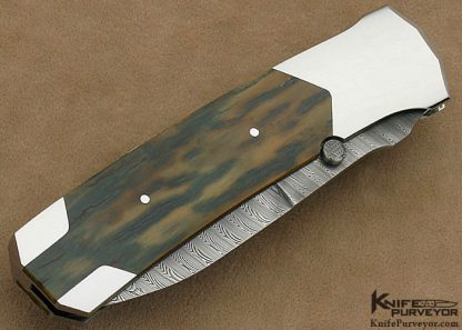 Scott Sawby Custom Knife Jerry Rados Damascus Large "Kingfisher" Self Lock - Image 3