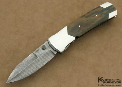 Scott Sawby Custom Knife Jerry Rados Damascus Large "Kingfisher" Self Lock