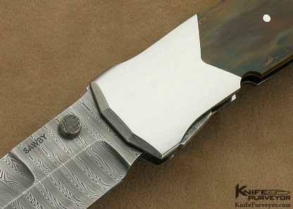 Scott Sawby Custom Knife Jerry Rados Damascus Large "Kingfisher" Self Lock - Image 2