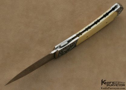 Scott Sawby Custom Knife Luis B. Sanchez Engraved Mammoth Ivory Selflock "Swift" - Image 5