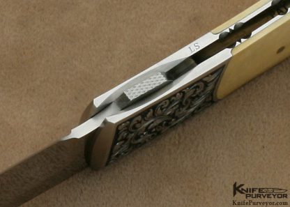 Scott Sawby Custom Knife Luis B. Sanchez Engraved Mammoth Ivory Selflock "Swift" - Image 6