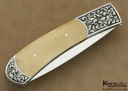 Scott Sawby Custom Knife Luis B. Sanchez Engraved Mammoth Ivory Selflock "Swift" - Image 3