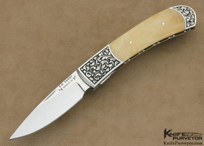 Scott Sawby Custom Knife Luis B. Sanchez Engraved Mammoth Ivory Selflock "Swift"