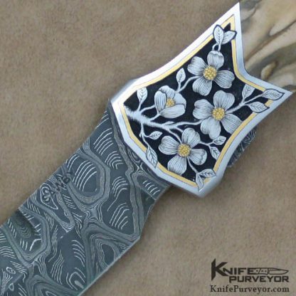 Scott Sawby Custom Knife Royal Sahara Jasper Kingfisher Engraved by Marian Sawby - Image 2