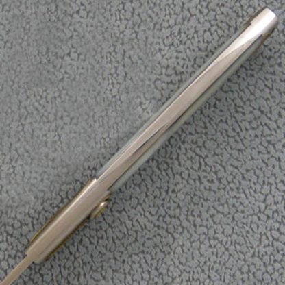 Scott Sawby Custom Knife Mother of Pearl Buttonlock Engraved by Julie Warenski - Image 4