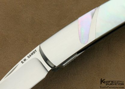 Scott Sawby Custom Knives Mother of Pearl Shell Self Lock Skimmer - Image 2