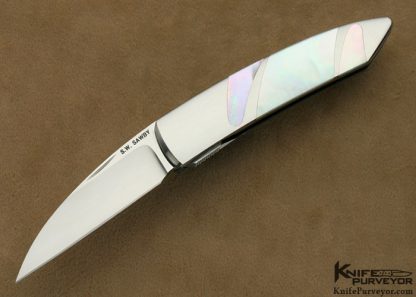 Scott Sawby Custom Knives Mother of Pearl Shell Self Lock Skimmer