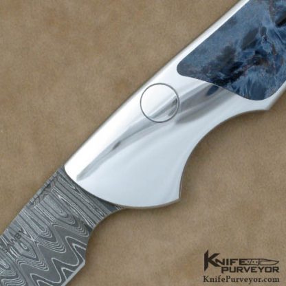 Scott Sawby Custom Knife Pietersite & Damascus Buttonlock Wharncliff Folder - Image 2