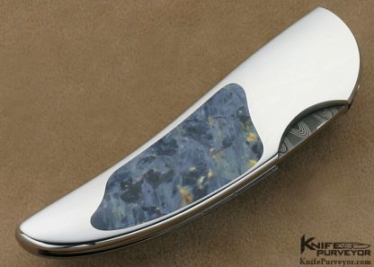 Scott Sawby Custom Knives Pietersite Interframe "Merganser" with Mike Norris Staineless Steel Damascus 4/13/12 - Image 3