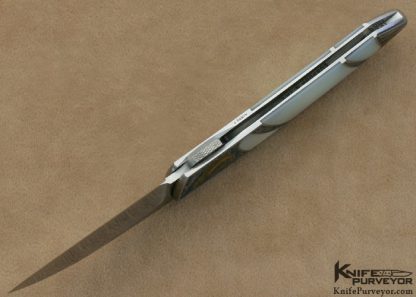 Scott Sawby Custom Knives Jon Robyn Engraved Mother of Pearl Shell Skimmer Self Lock - Image 6