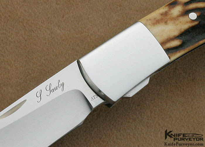 Scott Sawby Custom Knife Sambar Stag Texas Toothpick Self Lock - Image 2