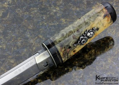 Scott Slobodian Custom Knife California Buckeye Stabilized & Buffalo Horn Tanto - Image 5