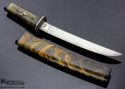 Scott Slobodian Custom Knife Tanto with Maple Sheath - Image 3