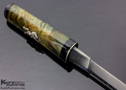 Scott Slobodian Custom Knife Blue Curly Maple Tanto - Image 7