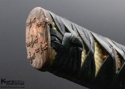 Scott Slobodian Custom Knife Copper Leaf Tanto with Amboyna Burl Scabbard - Image 9