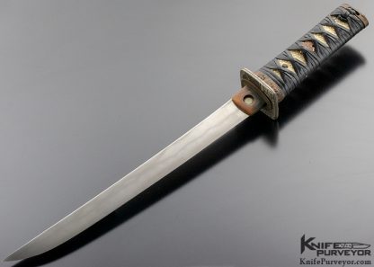Scott Slobodian Custom Knife Copper Leaf Tanto with Amboyna Burl Scabbard