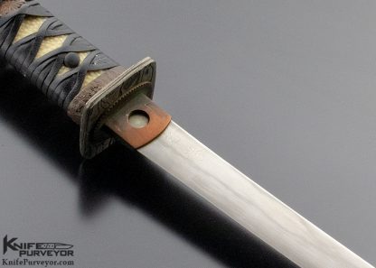 Scott Slobodian Custom Knife Copper Leaf Tanto with Amboyna Burl Scabbard - Image 5