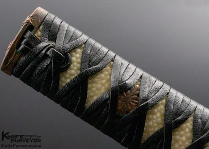 Scott Slobodian Custom Knife Copper Leaf Tanto with Amboyna Burl Scabbard - Image 7