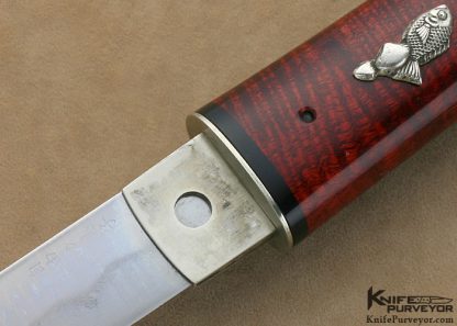 Scott Slobodian Custom Knife Striped Mahogany Tanto - Image 2