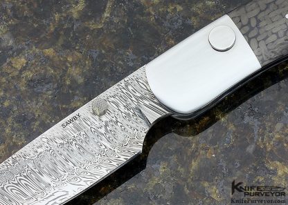 Scott Sawby Custom Knife Carbon Fiber Button Lock - Image 2