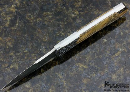 Scott Sawby Custom Knife Royal Sahara Jasper Kingfisher Engraved by Marian Sawby - Image 4