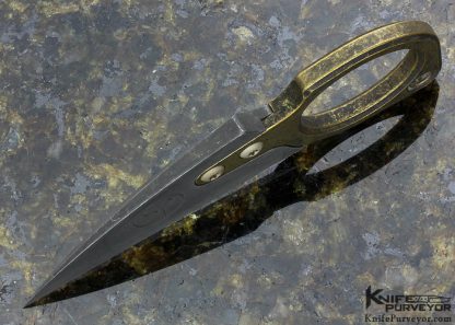 Serge Panchenko Custom Knife Raven Skull Brass Ring - Image 3