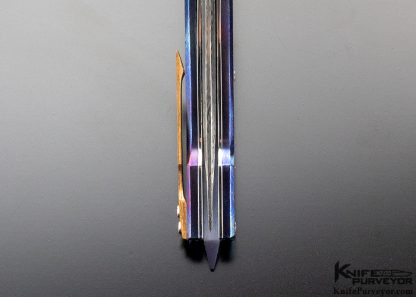 Sergio Consoli Custom Knife #428 Timascus, Bronze and Titanium Flipper with Skull Crusher - Image 8